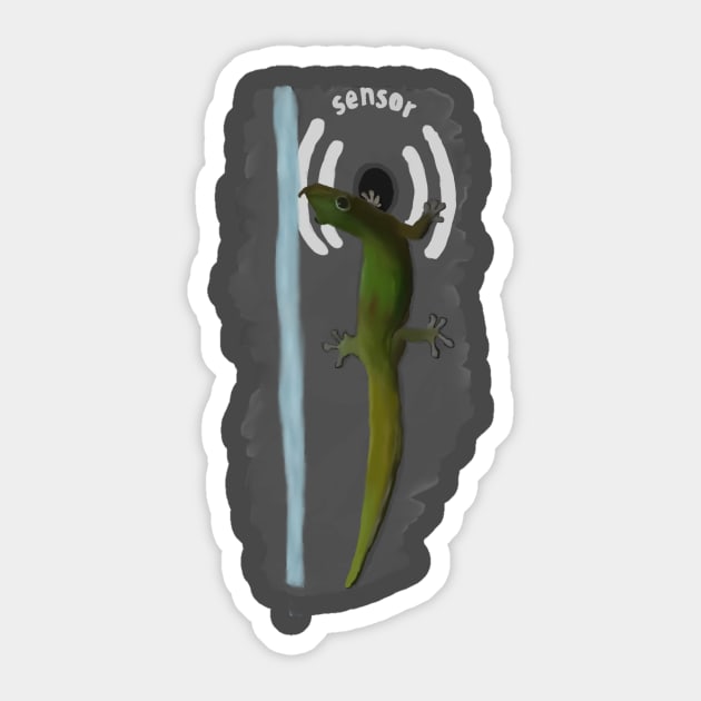 Lizard drinking water from bottle filler funny cute Sticker by system51